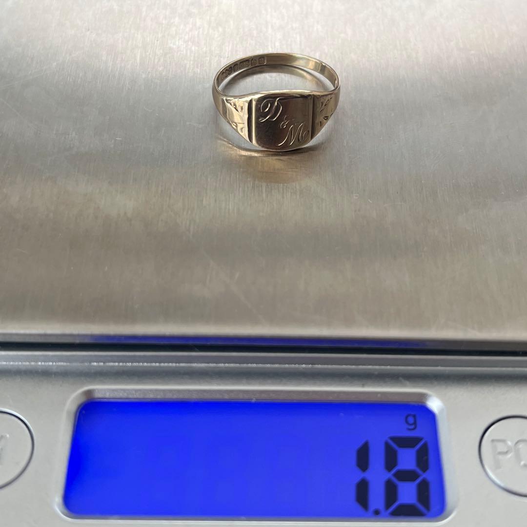 英国　イギリス　ヴィンテージ　9金　9k シグネットリング