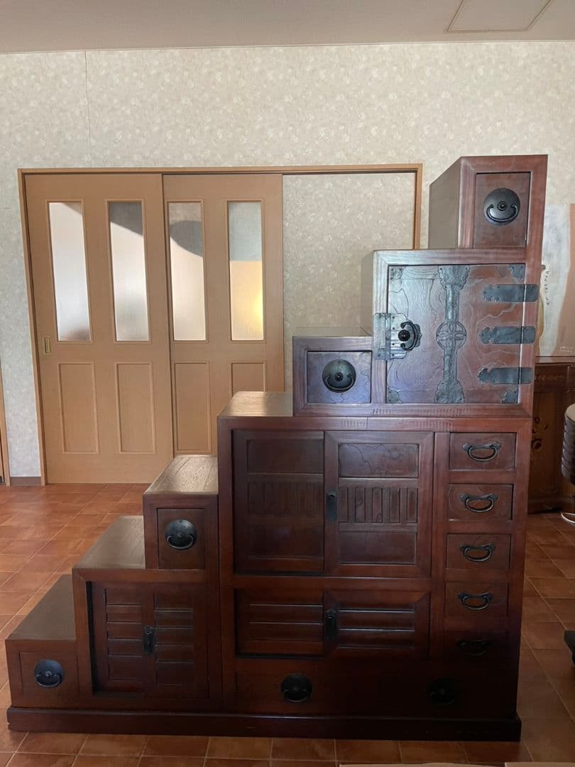 貴重!　大型　両面引出し　階段箪笥　七段　間仕切りにも