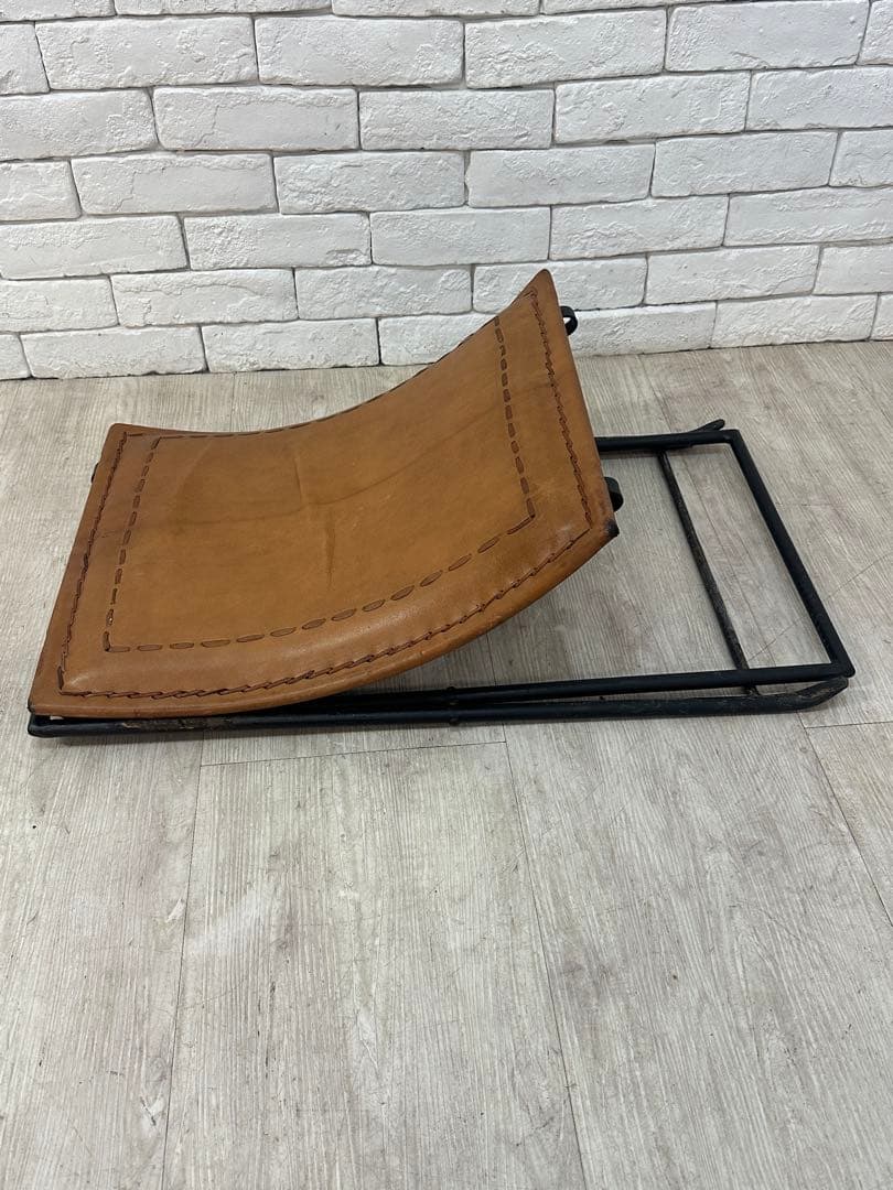 A ⭐️【全国送料無料】B-COMPANY レザー　アイアン　スツール　折りたたみ