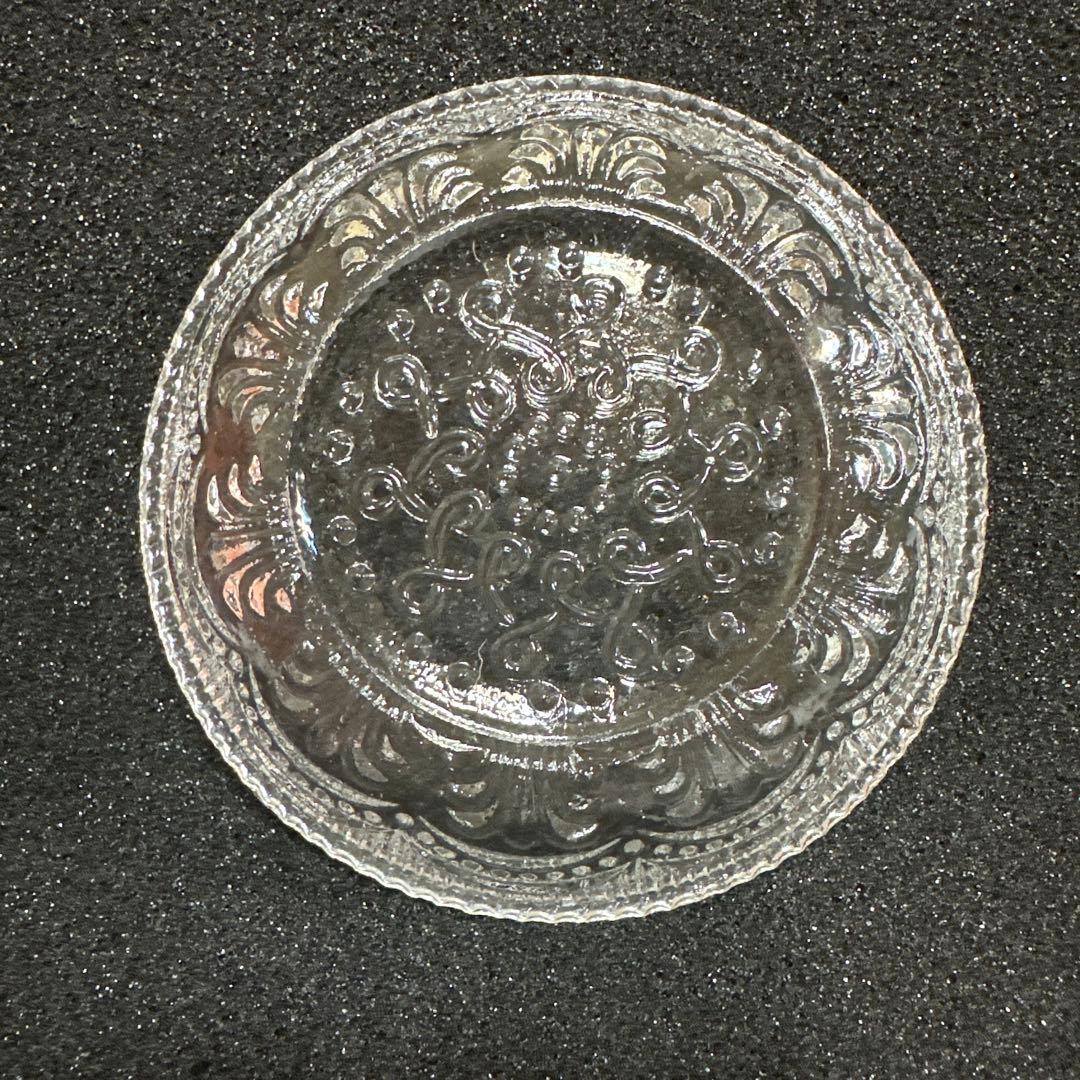 【新品未使用品】【新品未使用品】アンティーク　明治〜昭和ガラスの小皿5枚セット