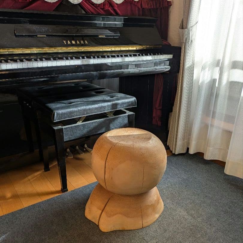 天然ヒバ　大型　切り株　丸太　椅子　スツール　テーブル　高さ約41.5cm