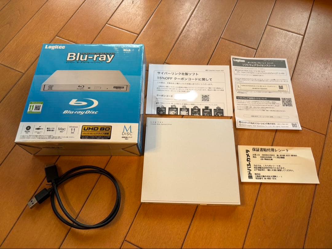 Logitec LBD-PWA6U3LWH 外付けブルーレイディスクドライブ