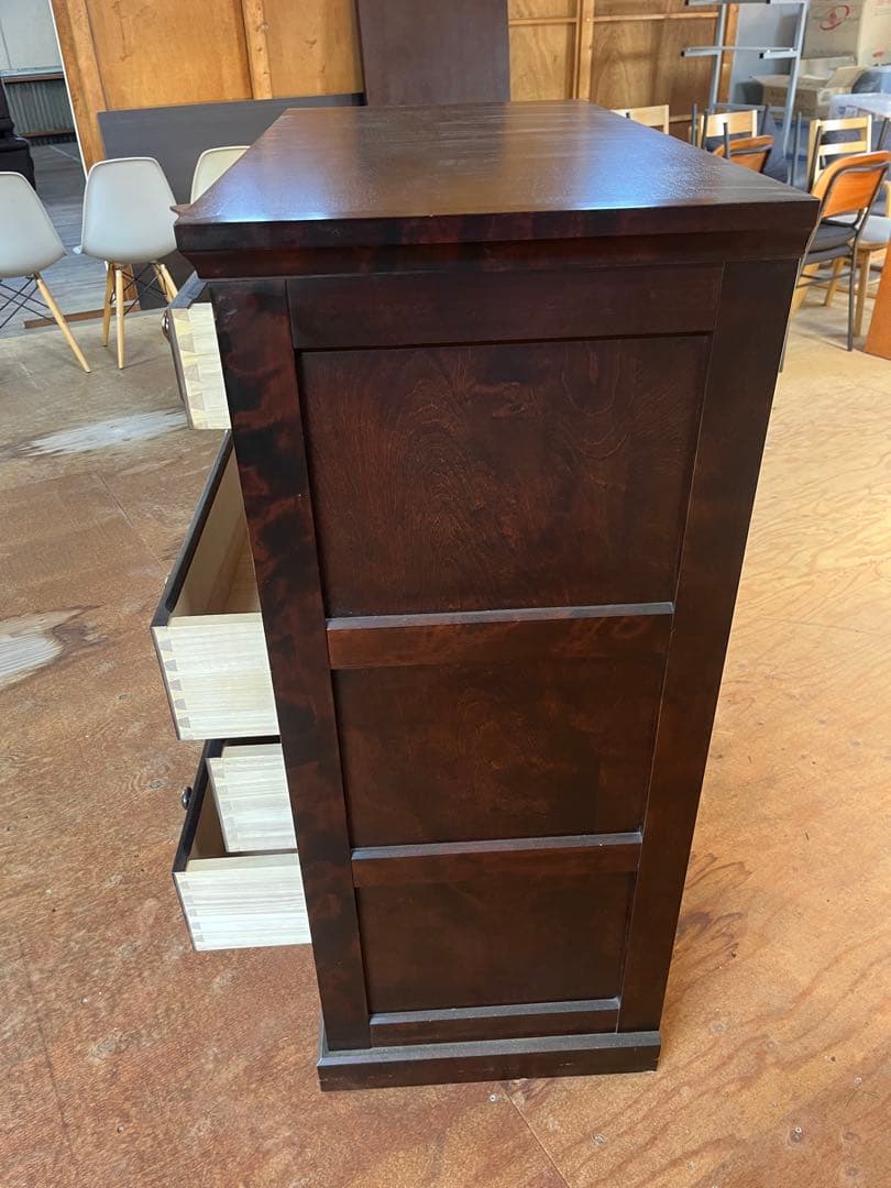 北海道民芸家具　クラレインテリア　樺桜　木製タンス 6引き出し