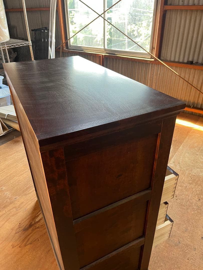 北海道民芸家具　クラレインテリア　樺桜　木製タンス 6引き出し