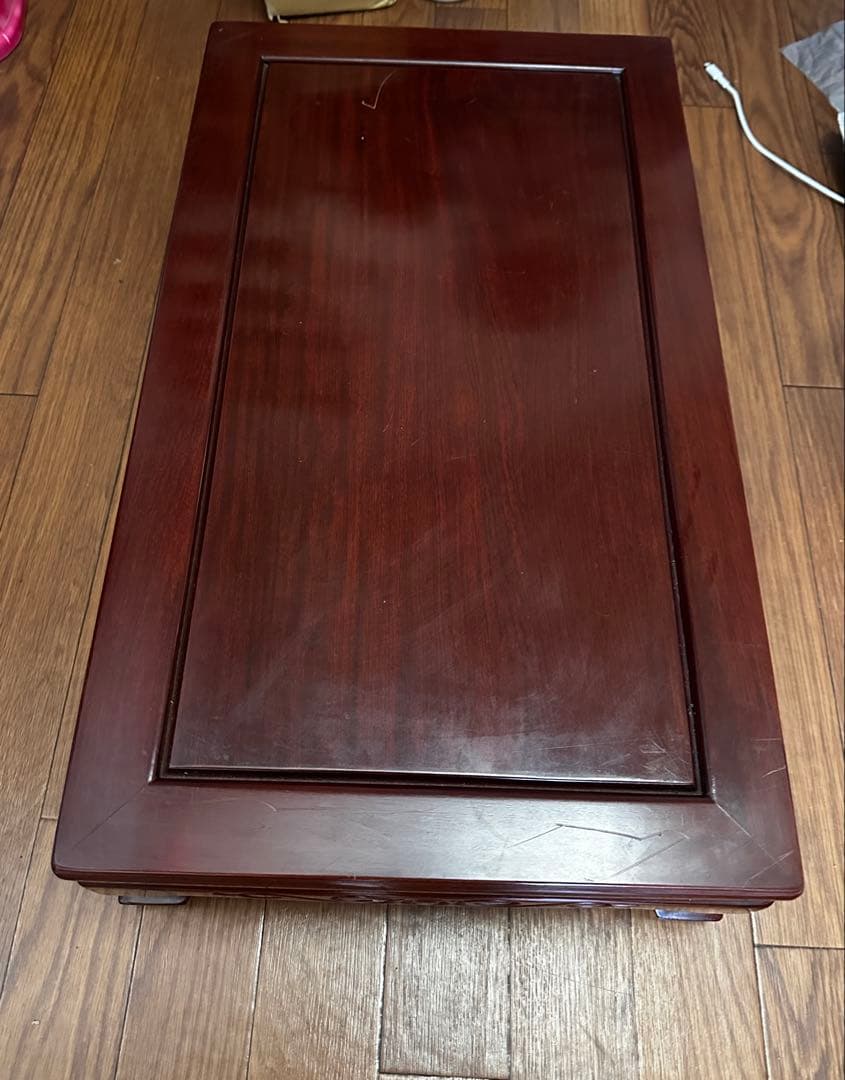 花梨 茶桌 花台 彫刻 猫脚