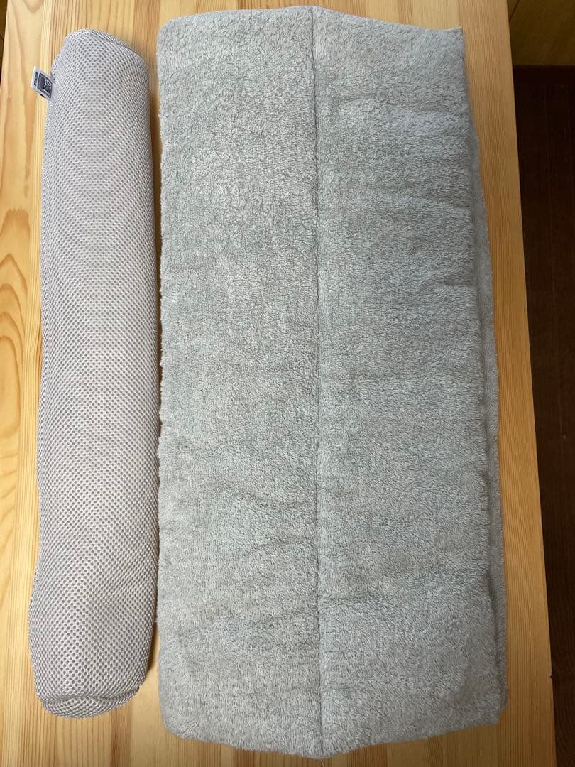 今治睡眠用タオル2 綿100% 専用ポール付き　グレー