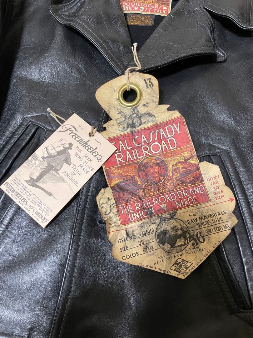 フリーホイーラーズ⭐︎スイッチヤードコート⭐︎ルードブラック38上質ホースハイド