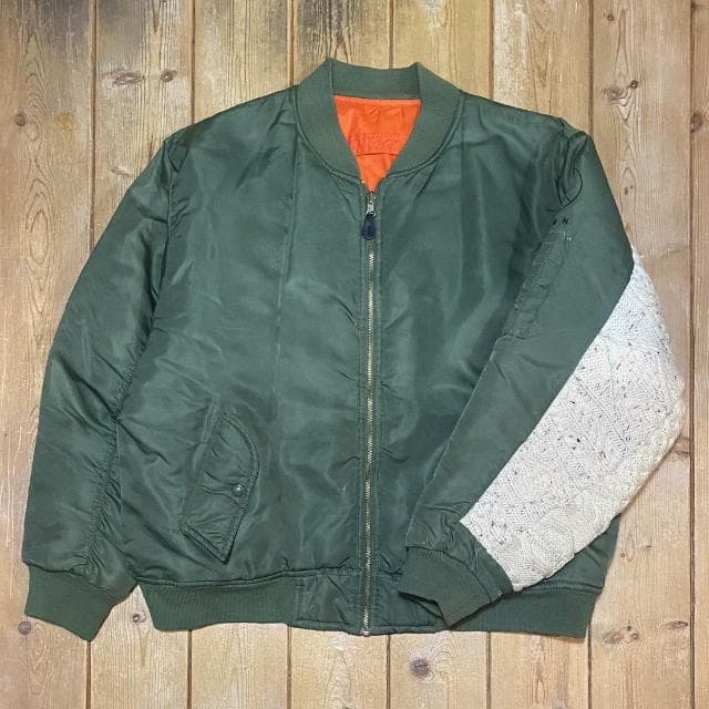 dawn リメイク 袖ニット切替 MA-1 フライトジャケット 再構築 カスタム