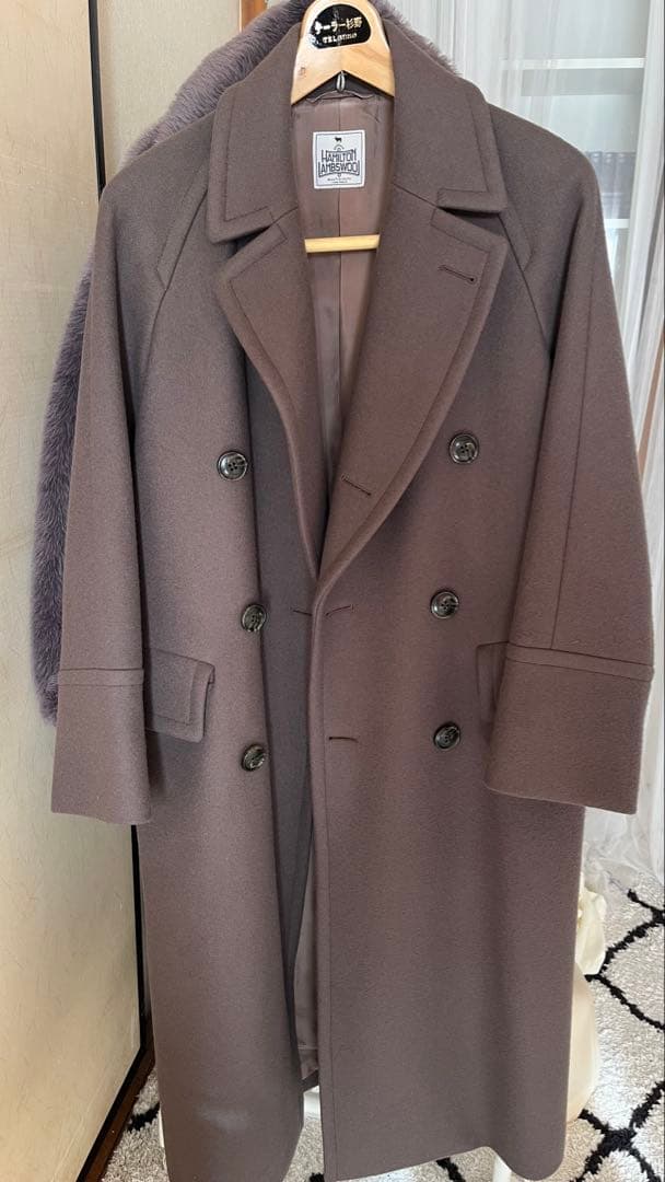 【定番ロングコート】HAMILTON AMBSWOOLダブルブレストロングコート