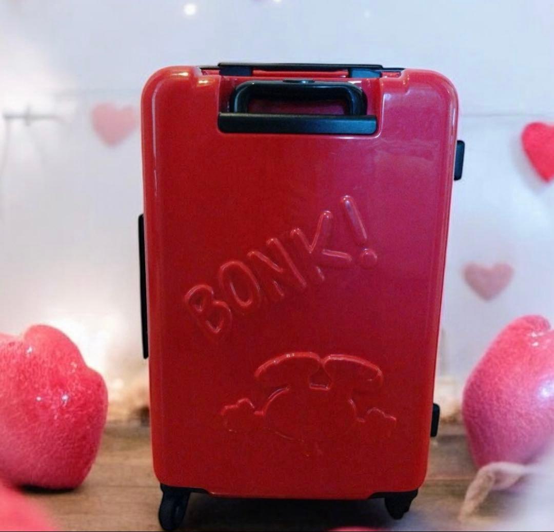 スヌーピー　キャリーケース　スーツケース　前面ポケット　Ｗファスナ　３６０度回転