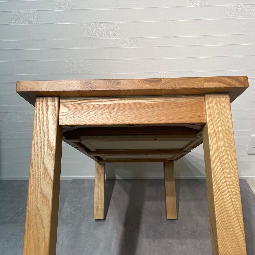 無印 木製 タモ材 ローテーブル 座卓 引き出し付き 60×90㎝ 廃番品 美品