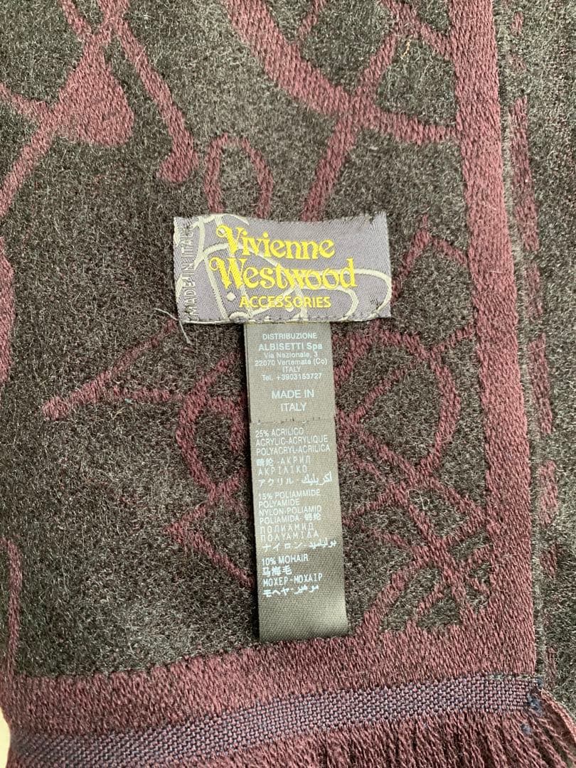 Vivienne Westwood マフラー 黒とワインレッド