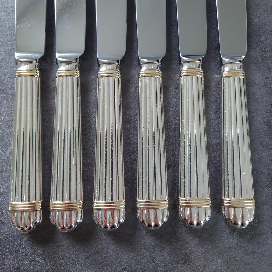 格安 クリストフル アリアゴールドリング デザート ナイフ フォーク 12点