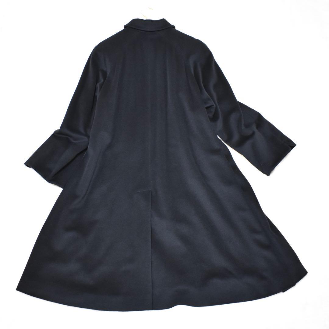 極美品✨Aquascutum ステンカラー ロングコート　Aライン　裏地ロゴ総柄