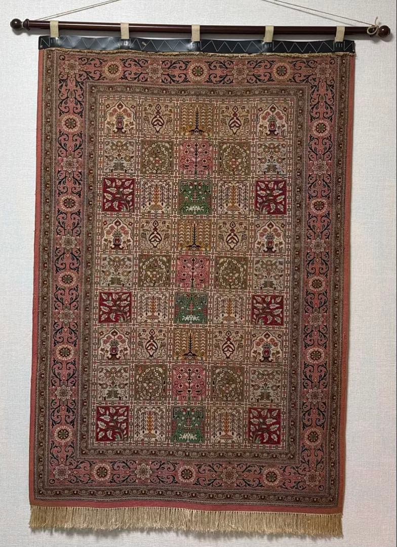 ペルシャ絨毯　クムシルク　80cm×120cm