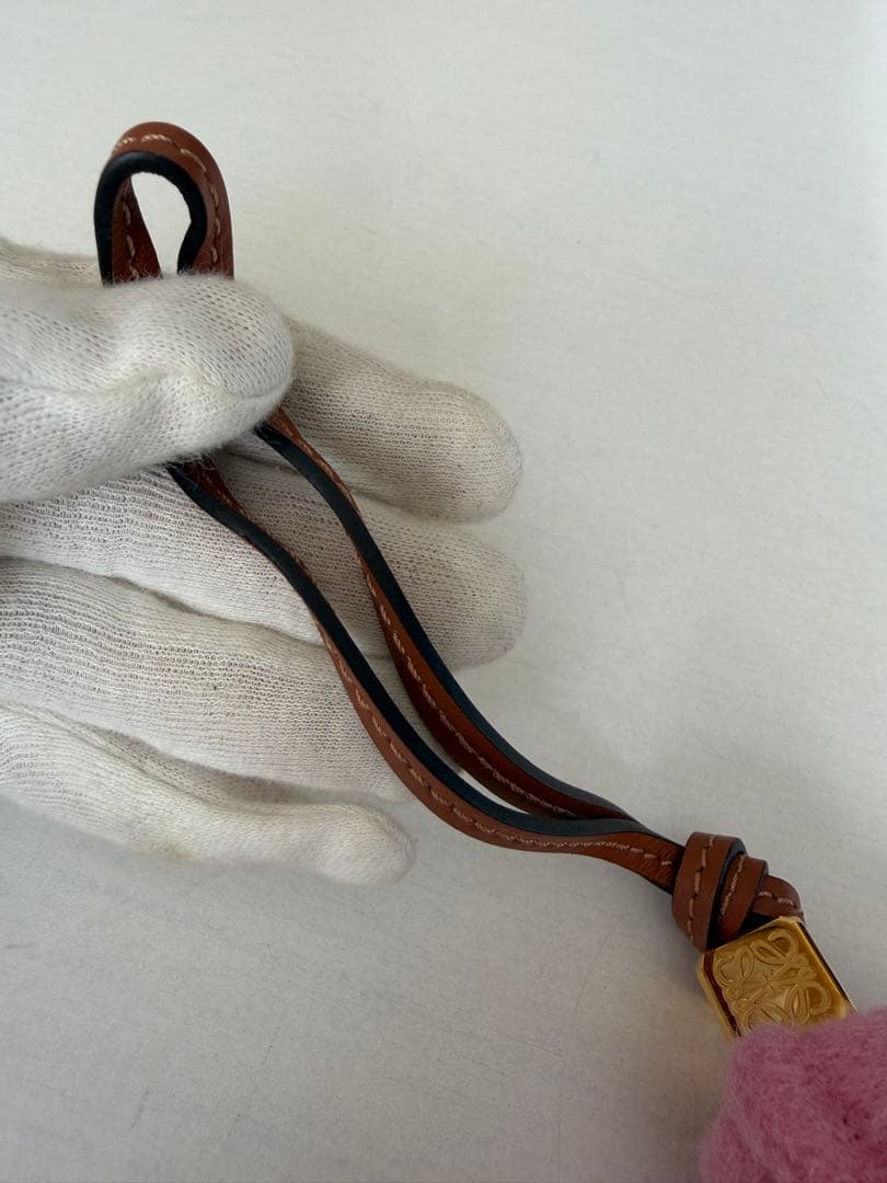 【ロエベ】エレファント チャーム（フェルト&カーフ）キーチャーム　ゾウ　ピンク