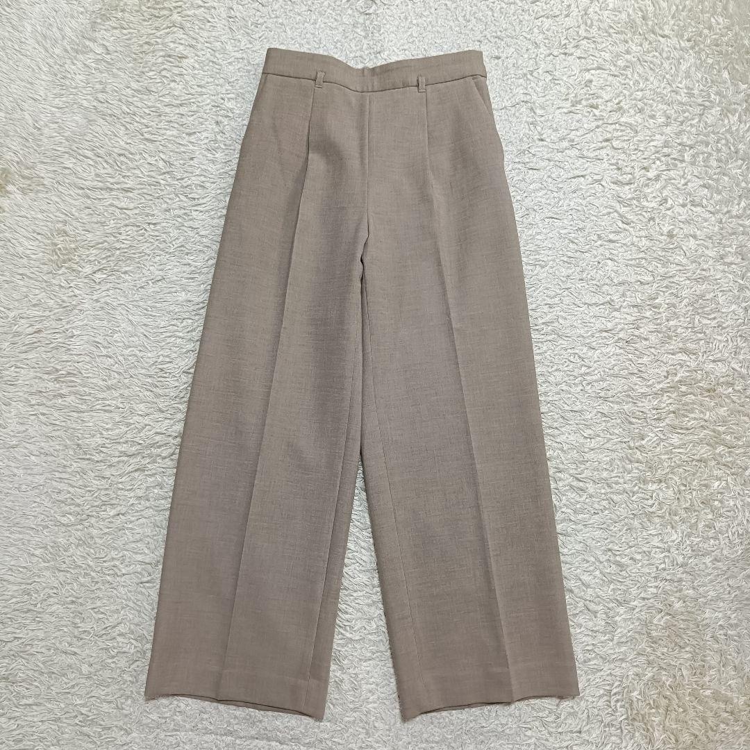 【美品】グリーンレーベルリラクシング ノーカラースーツ ワイドパンツ 40