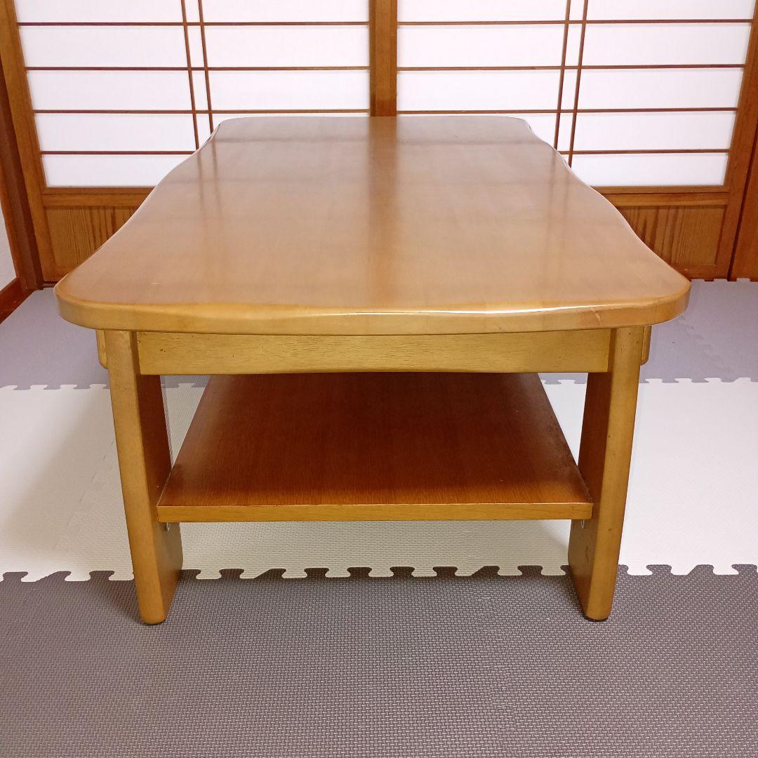 【注記あり良品】カリモク RUSTIC アンティークローテーブル 下棚付き