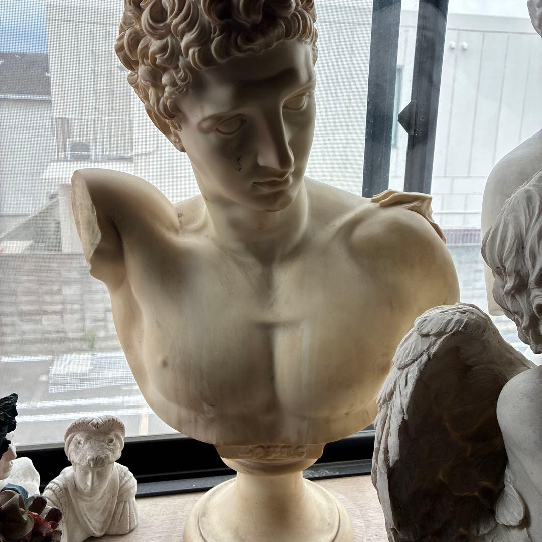 特大@めちゃ重い古典的男性胸像 大理石製