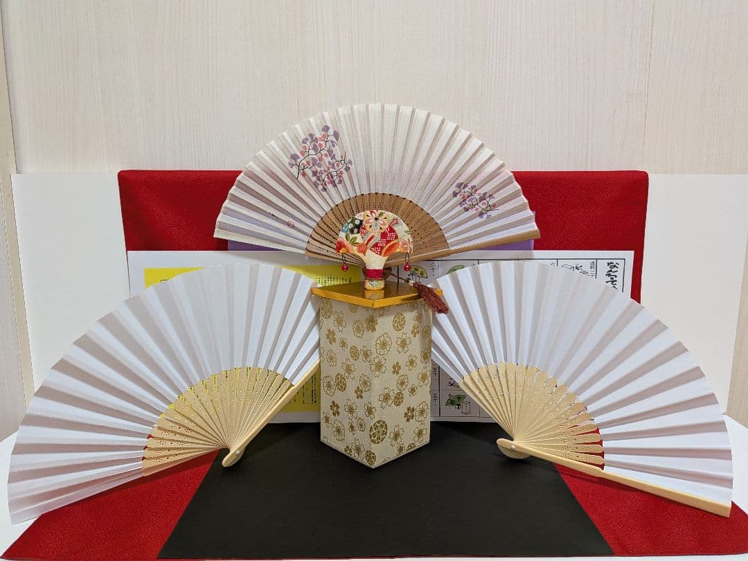 「なんちゃって投扇興」夢二扇子付！無垢桐材使用！新品⑤点セット