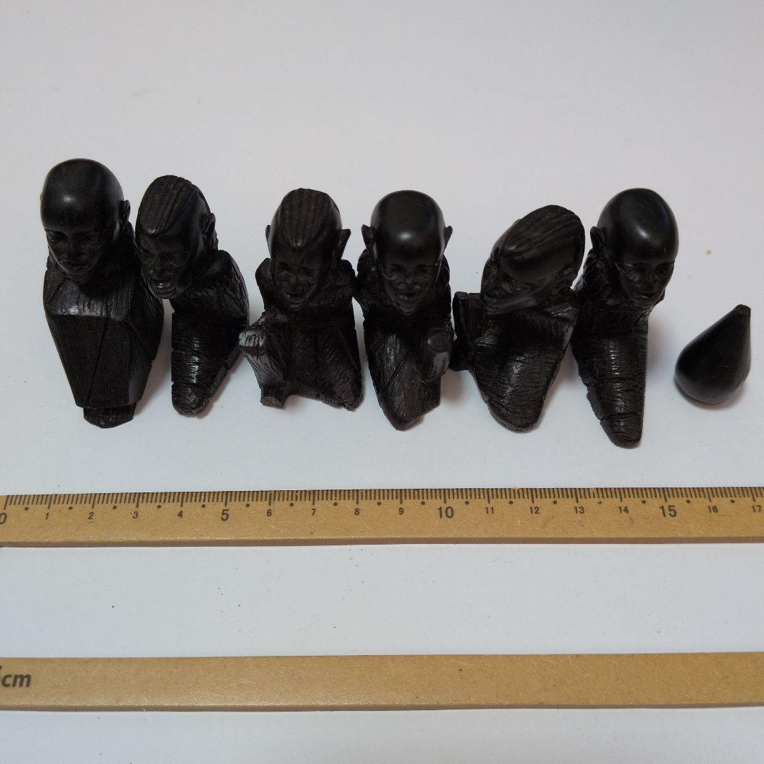 木製彫刻人形 6体セット　木製　置物　アンティーク
