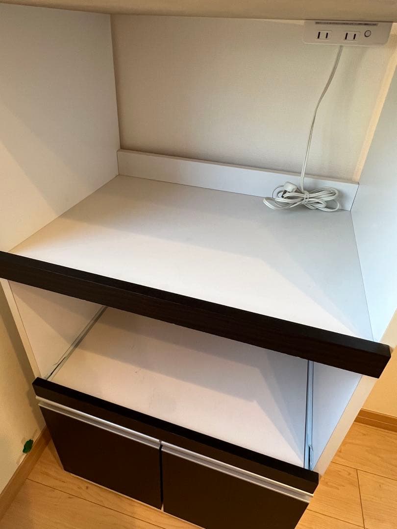 レンジ台 約60幅 スリム レンジラック ロータイプ スライド 棚