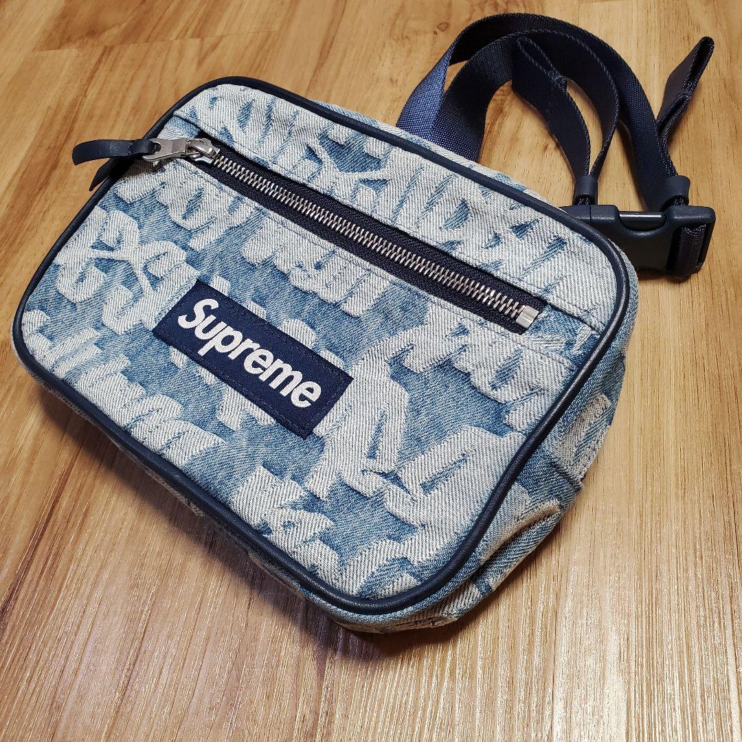 国内正規Supreme デニムウエストバック、ステッカー一枚目付き