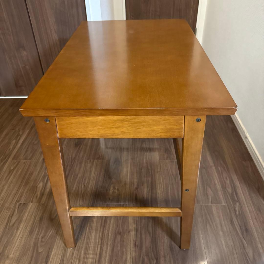 【カリモク60】デスク、引出し付き、ウォールナット色