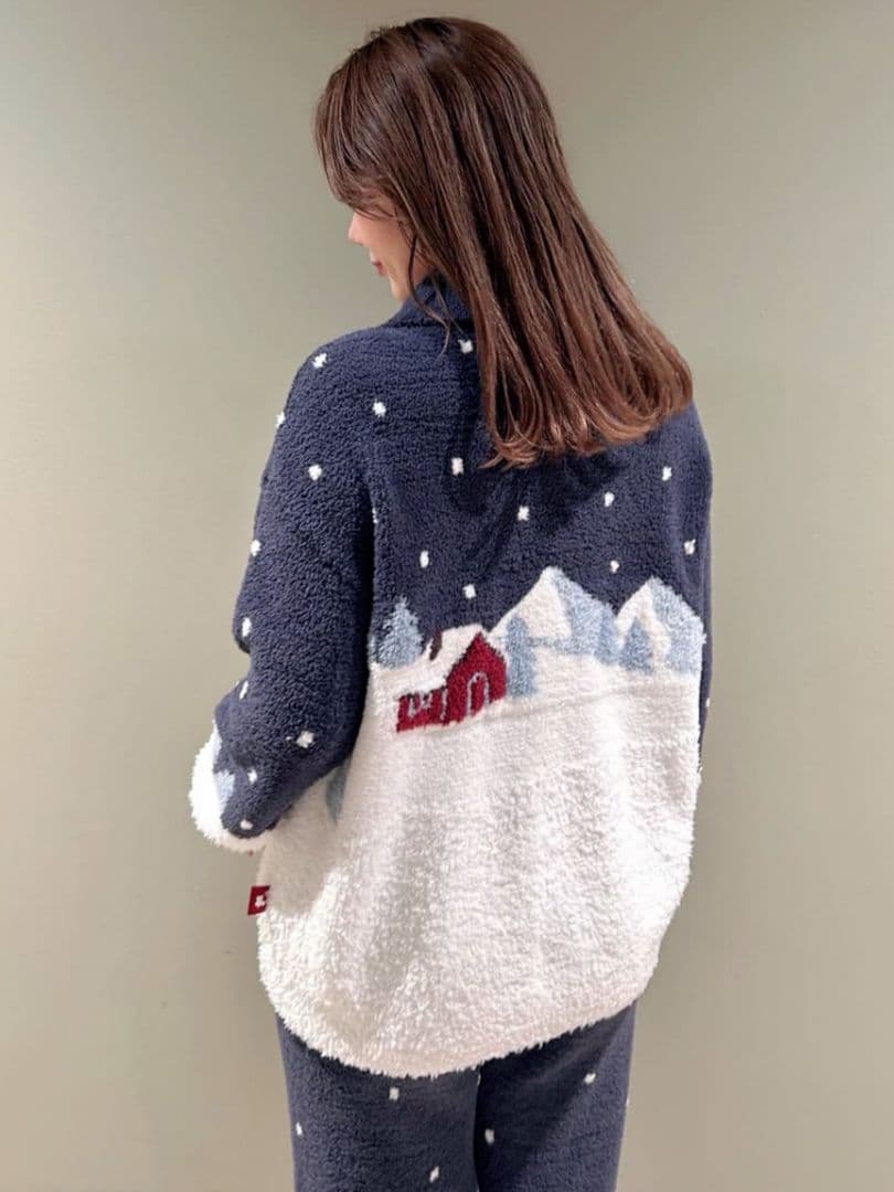 新品✨ジェラートピケ【HOLIDAY】スキーベアジャガードカーディガン ネイビー