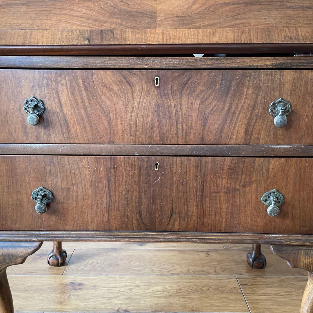 み*こ様 アンティーク木製ライティングビューロー/勉強机デスク