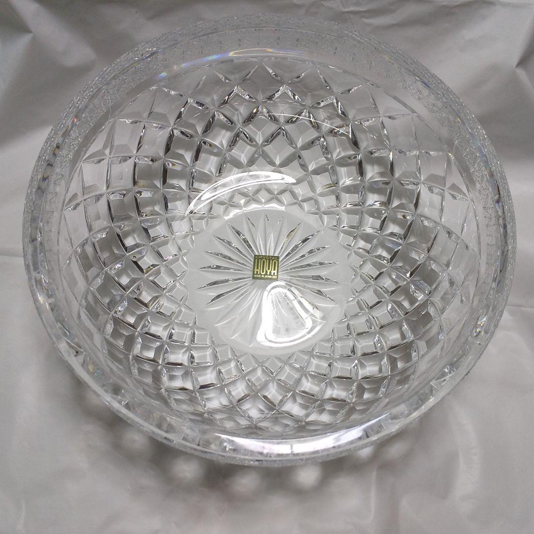 HOYAクリスタル 切子大鉢 矢来に菊継紋