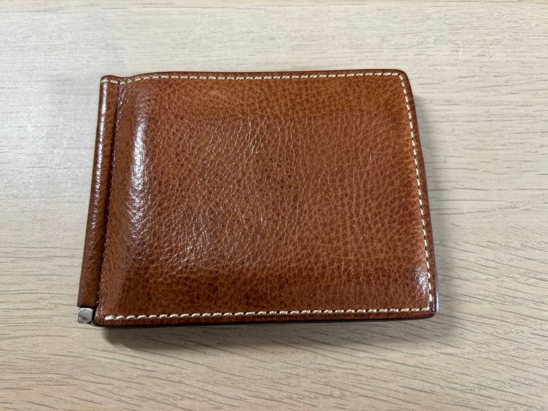 土屋鞄 マネークリップ 本革 ブラウン 札入れ 二つ折り財布