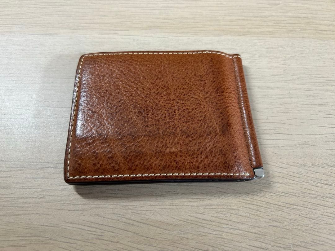 土屋鞄 マネークリップ 本革 ブラウン 札入れ 二つ折り財布
