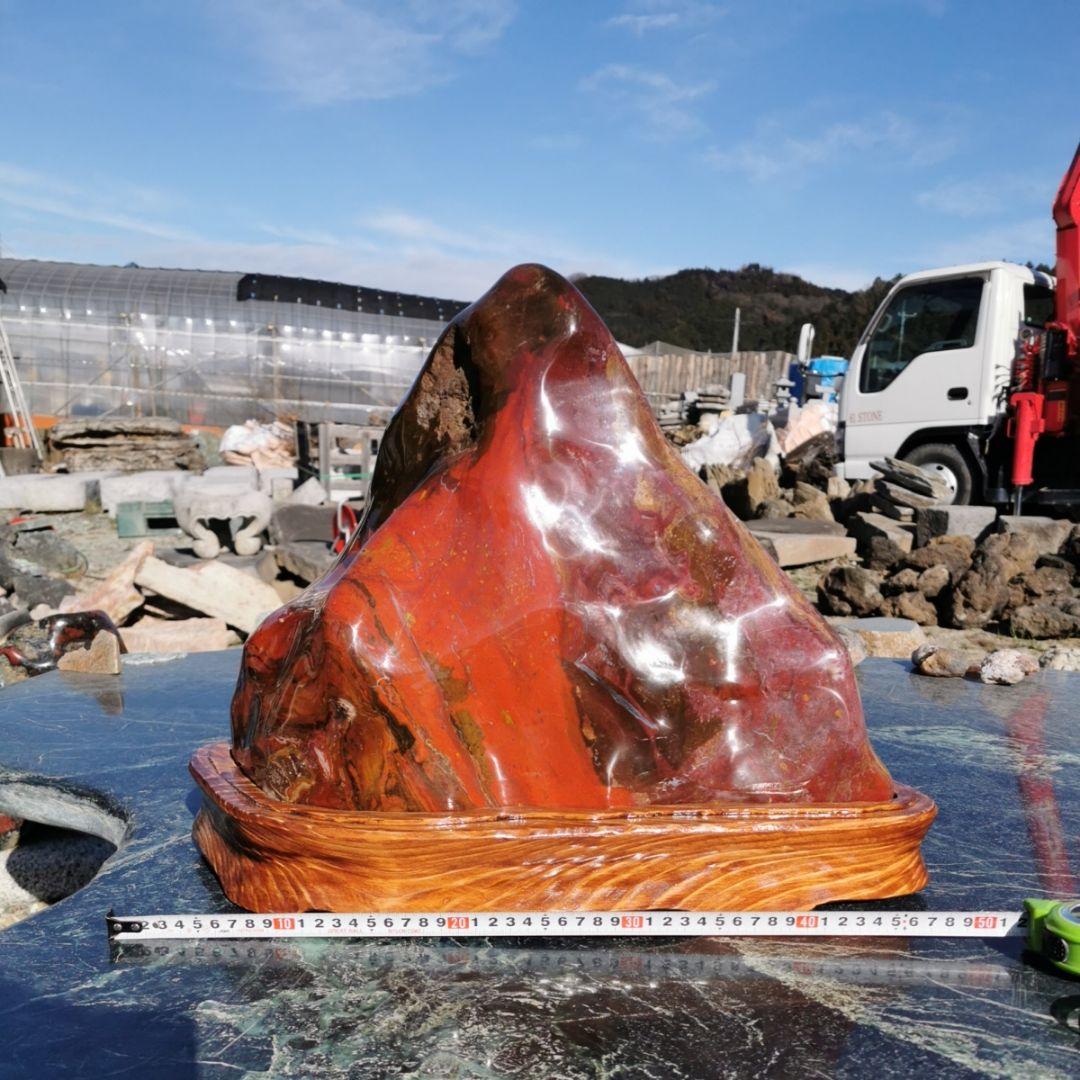 赤玉　錦紅石　鑑賞石　石　原石　宝石　パワーストーン　置物　オブジェ　インテリア