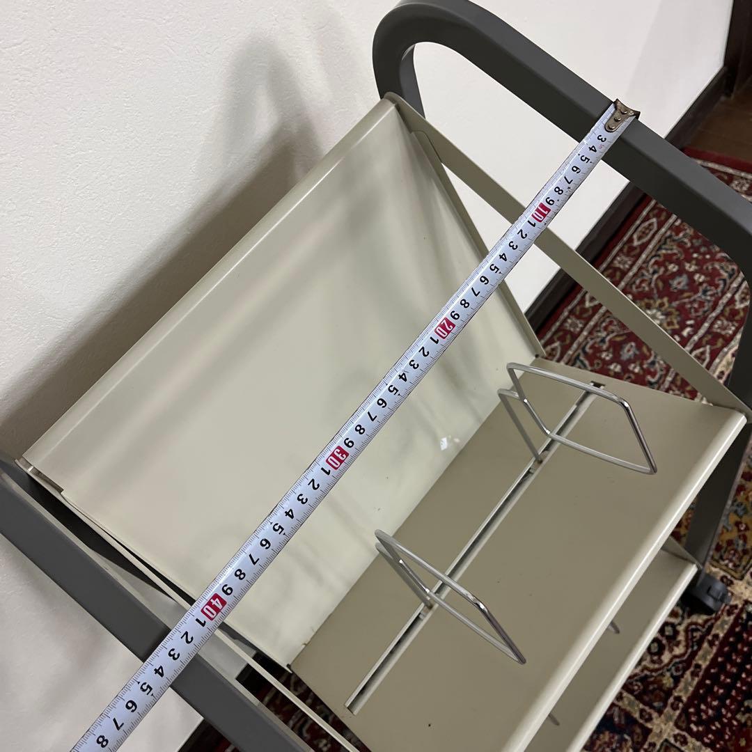 高強度◾️キャスター付き スチール製 レコードラック 本棚 ファイルワゴン 収納