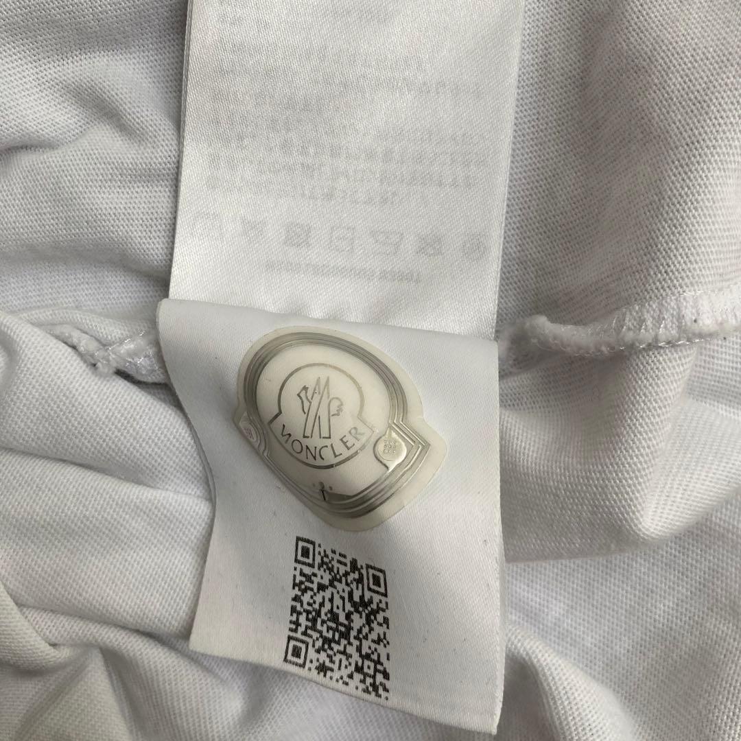 MONCLER BIG ロゴ ロンTシャツ ホワイト 長袖　綿100%