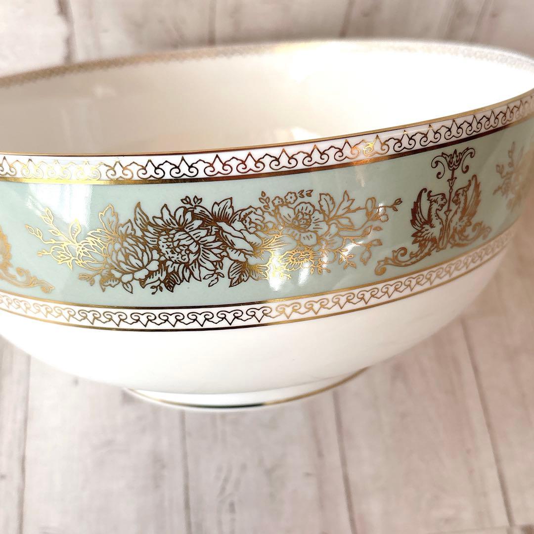 【新品】廃盤 ウェッジウッド コロンビア セージグリーン サラダ ボウル 黒壺