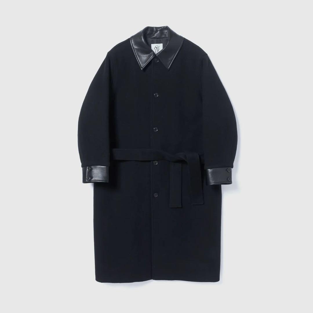 つ*ぇ様 Sea Room lynn レザーcollarウールコート　伊原葵コラ