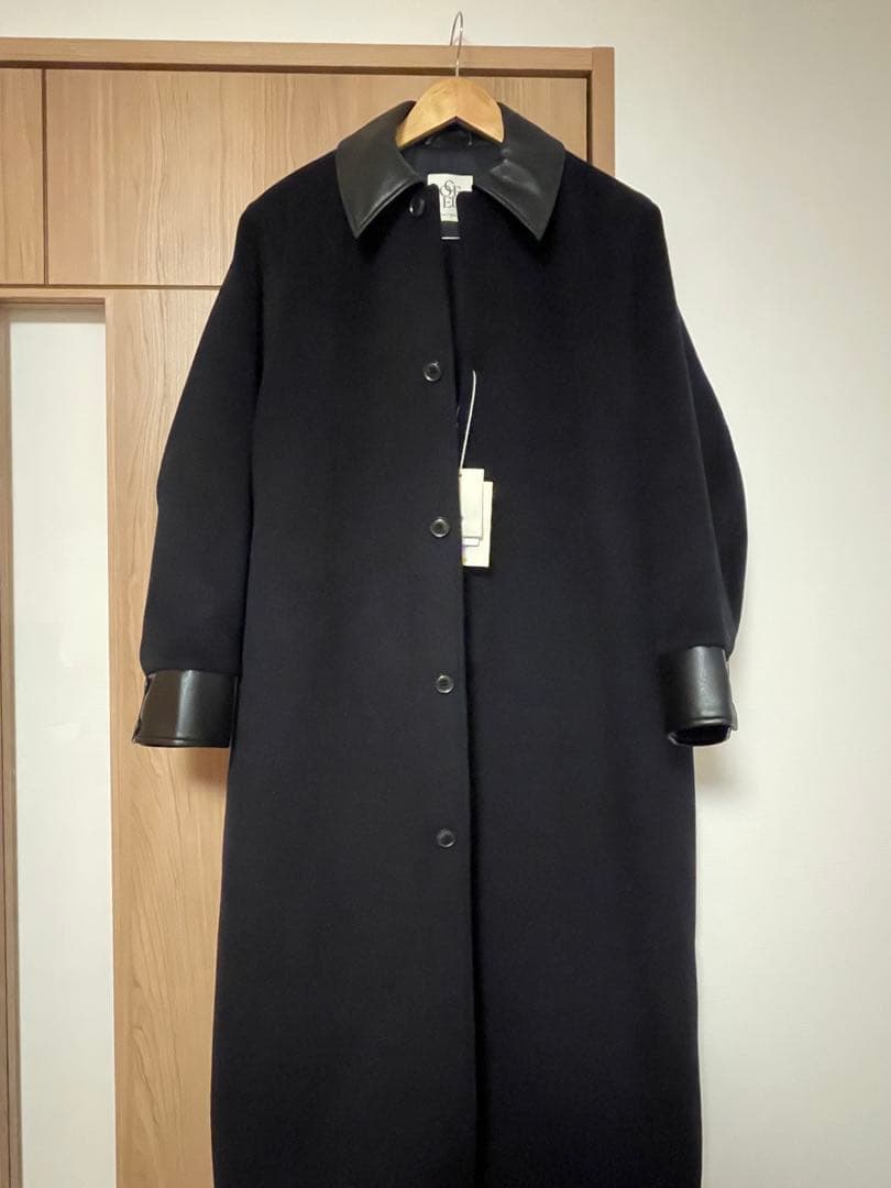 つ*ぇ様 Sea Room lynn レザーcollarウールコート　伊原葵コラ