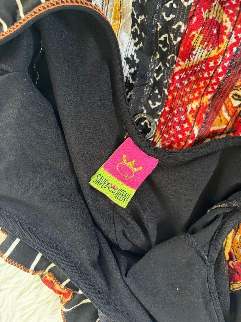 希少♡SAVE THE QUEEN セレブワンピース イタリア製　総柄　刺繍