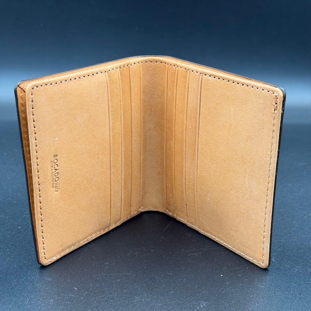【未使用】ROCADO社製 ロカド シェルコードバン 二つ折り財布 ワインレッド