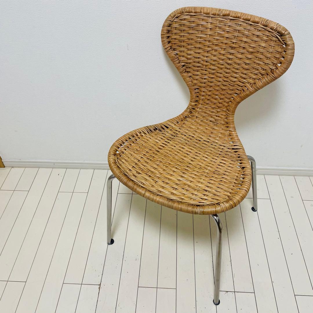 【美品】 ÄLVSTA エルヴスタ チェア　籐　ラタン　クロムメッキ IKEA