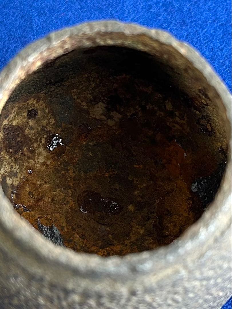 小さな鉄瓶 煎茶道具 銅製蓋 明治時代から伝わる 桐時代箱・時代五徳・時代瓶敷付