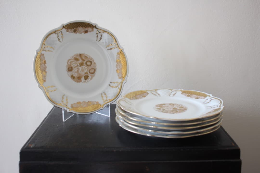 ドイツ　ライフェンバッハ　金彩　１９cm　デザートプレート　６枚