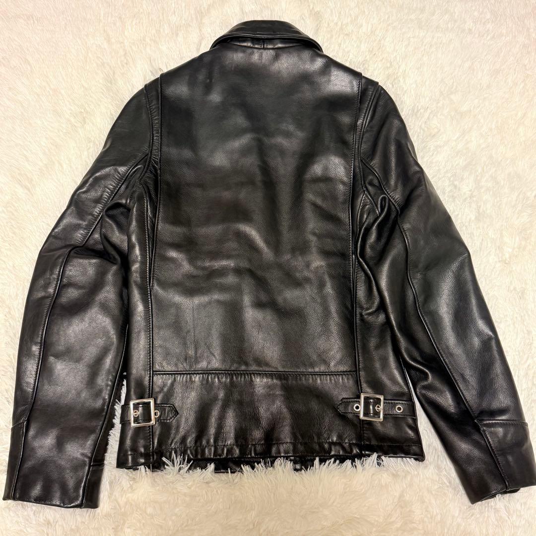 美品 Schott ショット7209 ブラック レザートラッカージャケット 32