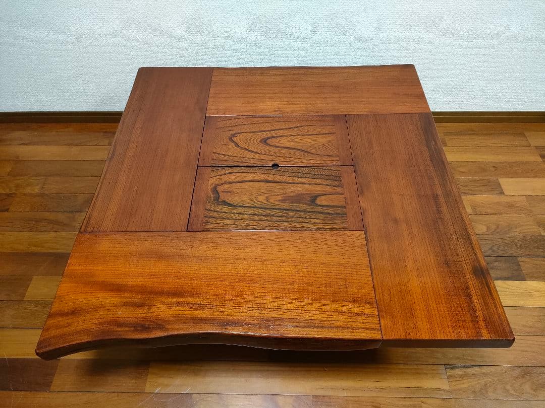 囲炉裏■欅■無垢■漆■座卓■和■アンティーク■レトロ■テーブル■ちゃぶ台/火鉢