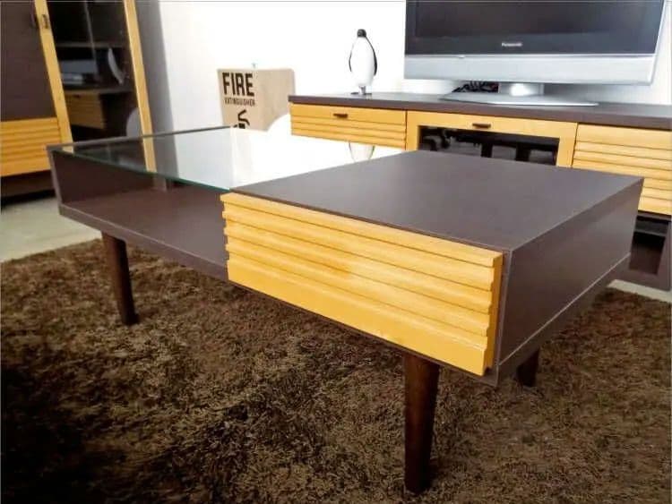 【美品】ローテーブル センターテーブル ガラス ブラウン