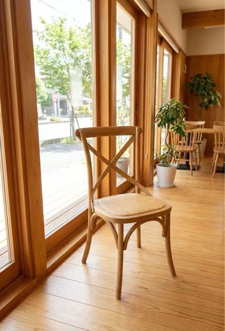 北欧レトロ　曲木 ダイニングチェア 椅子 カフェ 無垢材 リビングチェア
