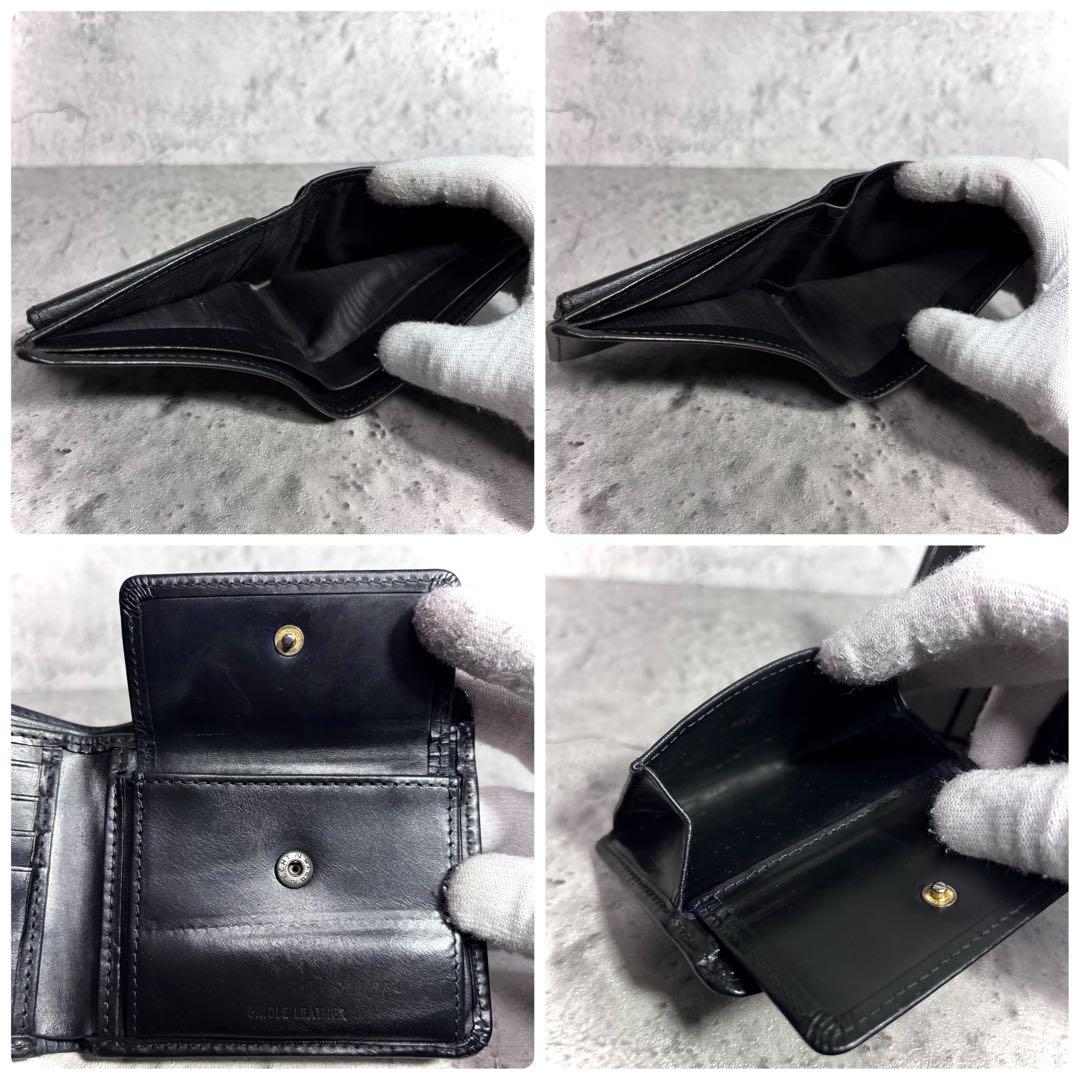 【えじたろう！】ホワイトハウスコックス 二つ折り財布 ミニウォレット 黒