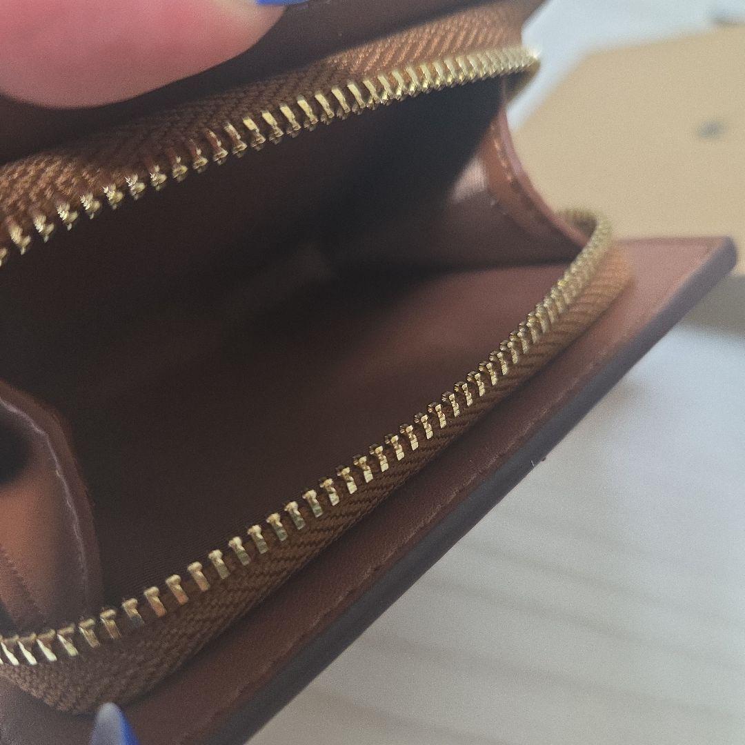 COACH C3309 Cチャーム シグネチャー 二つ折り財布 カーキ　ブラウン